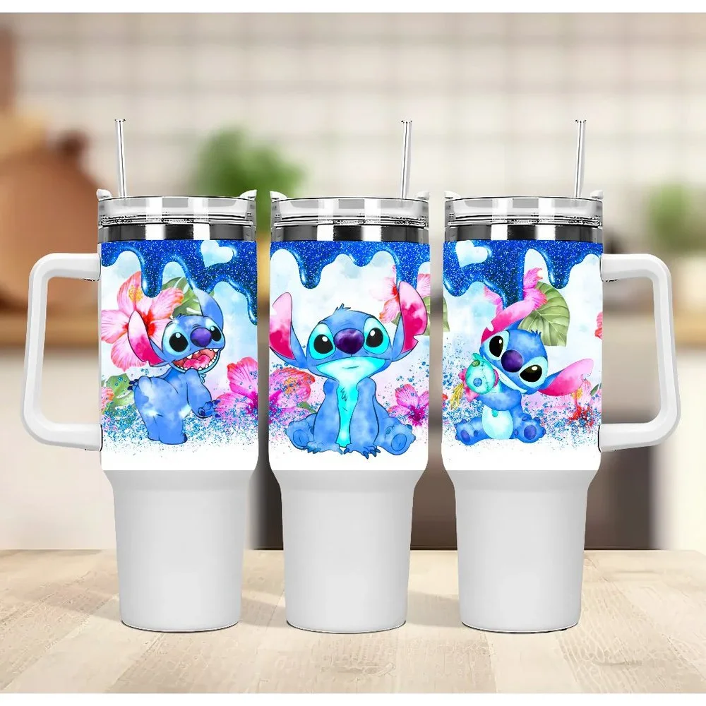 Custom 40 oz Tumbler Disney Lilo & Stitch Double-wall vacuum insulation … - Picture 1 of 9
